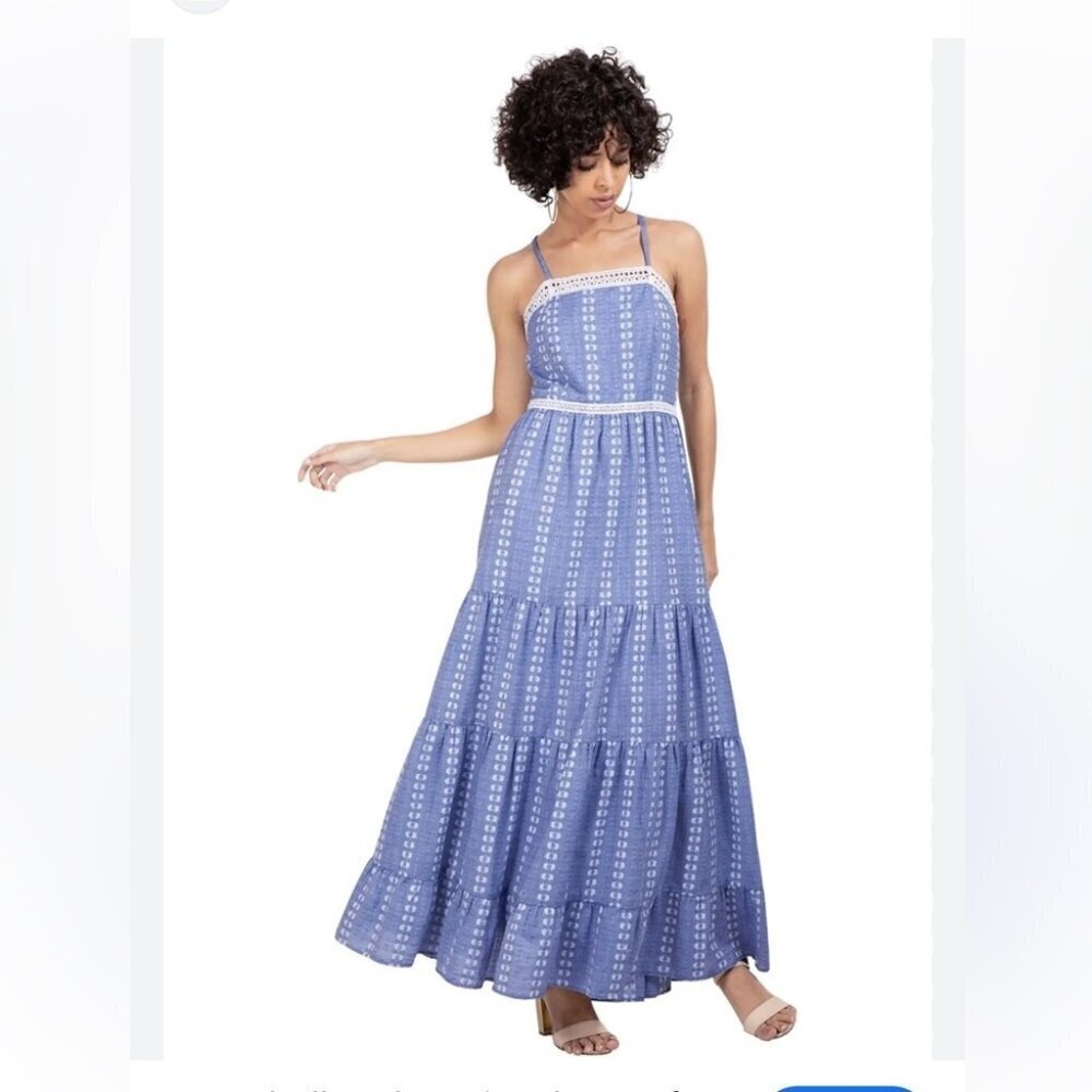 FABALLEY Eyelet Maxi Dress | Size M